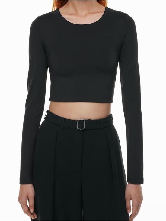 Babaton Tops - Babaton Contour Black Long Sleeve Crop Top Stretch Aritzia Capsule Size Small